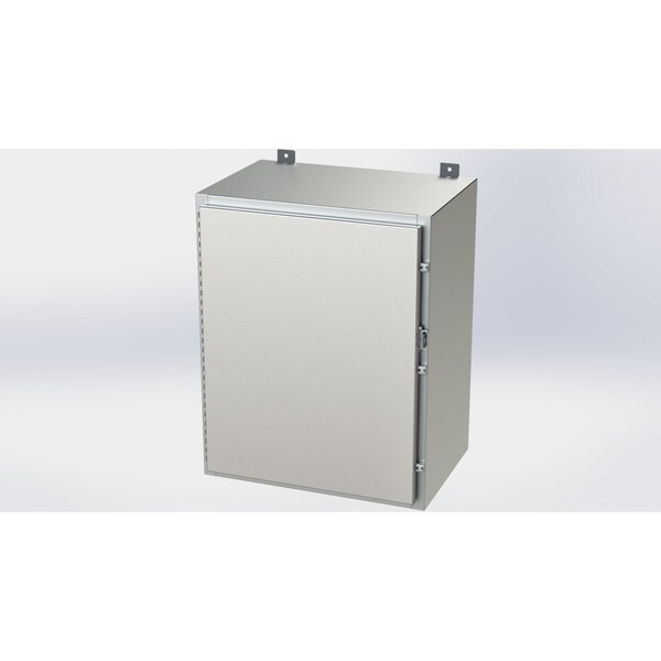 Padlockable Hasp Electrical Enclosures, 30 in H, 16 in D, 24 in W, NEMA 4X, 316 Stainless Steel